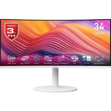 MSI Msı 34" Va Modern MD342CQPW 1ms 120HZ Hdmı-Dp Ev Ofis Monitörü Beyaz 3440X1440