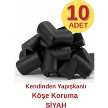 Lusenne Koruyucu ve Kilit: Yapışkanlı Siyah Köşe Koruyucu Seti Masa ve Mobilya Güvenliği