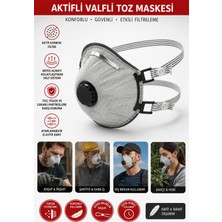 Arkhelais Maske - Toz Maskesi - Ffp2 Maske - Kubbeli Koruyucu Solunum Maskesi Gri Yüksek Filtreleme Iş Güvenliği Maskesi