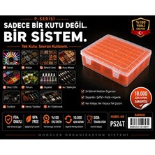 Lusenne Makyaj & Takı Organizeri: P- Lü Şeffaf Turuncu Saklama Kutuları, Modüler ve Pratik Kullanım