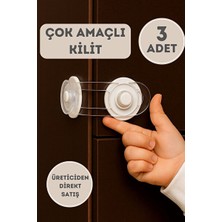 Lusenne Koruyucu ve Kilit: Çok Amaçlı Dolap ve Çekmece Kilidi: 3'lü Güvenlik Seti