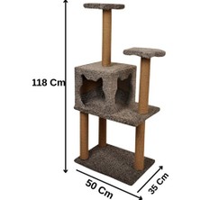 Lusenne Kedi Tırmalaması: Üç Katlı Lüks Kedi Oyun ve Tırmalama Platformu, Yuvalı Tasarım