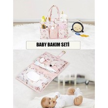 Lusenne Bebek Bakım Çantası: Pratik Alt Değişim ve Bakım Çantası, Pembe Renkli Set
