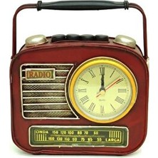 Lusenne Hediye Sepeti: Vintage Metal Saatli Radyo ve Kumbara ile Dekorasyonunuza Şıklık Katın