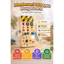 Vemed Montessori Ahşap Power Busy Board — LED Işıklı