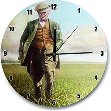 Lusenne Duvar Saati: Buğdat Tarlasındaki Atatürk Temalı , 30X30 cm