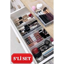 Lusenne Makyaj & Takı Organizeri: Çekmeceli Makyaj ve Kozmetik Düzenleyici, 5 Parça Set