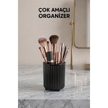 Lusenne Makyaj & Takı Organizeri: Çok Amaçlı Kozmetik ve Tarak Düzenleyici - Siyah, 900 ml