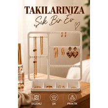 Lusenne Makyaj & Takı Organizeri: Takı ve Kolye Standı - Çok Fonksiyonlu Masaüstü Organizer