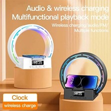 Lusenne Bilgisayar Hoparlörü: Kablosuz Bluetooth Hoparlör - Radyolu, 6 Aydınlatma Modu ve Alarmlı Tasarım
