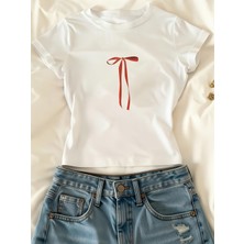 Touz Kemer Boy Cute Ribbon Crop Bluz