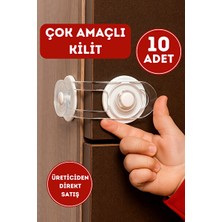Lusenne Koruyucu ve Kilit: Çocuk ve Bebek Güvenliği Için Çok Amaçlı Çekmece Kilidi, 10 Adet
