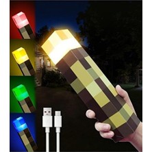 Lusenne Masa ve Gece Lambası: Minecraft Temalı El Feneri Modeli Atmosferik Duvar Lambası
