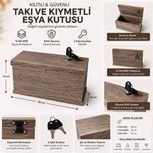 Lusenne Makyaj & Takı Organizeri: Güvenli Kilitli Mdf Takı ve Kıymetli Eşya Kutusu