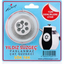 Marsilyan  Sök Tak Çay Süzgeci – Paslanmaz Çelik Yıldız Tasarımlı Sökülebilir Çay Süzgeci