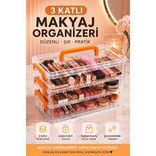 Lusenne Makyaj & Takı Organizeri: 3 Katlı Çok Amaçlı Makyaj ve Kozmetik Saklama Kutusu
