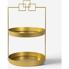 Lusenne Makyaj & Takı Organizeri: 2 Katlı Altın Metal Organizer Çok Amaçlı Düzenleyici
