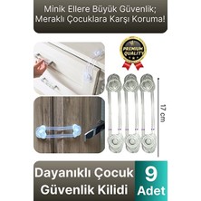 Lusenne Koruyucu ve Kilit: Ayarlanabilir Dolap ve Çekmece Koruma Aparatı - 9 Adet
