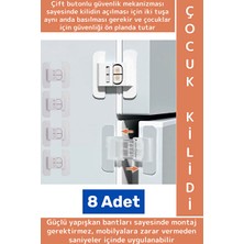 Lusenne Koruyucu ve Kilit: Montaj Gerektirmeyen Çocuk Güvenlik Kapağı, 8 Adet