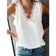 Alyn Wear Kadın Askılı V Yakalı Dantelli Sandy Bluz