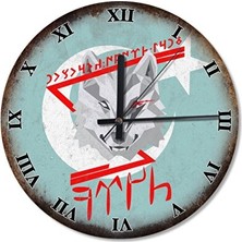 Lusenne Duvar Saati: Türkçe Kurt Başı Dekoratif - 30 Cm, Vintage Stil