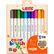 Let's Color Brush 12 Renk Fırça Uçlu Keçeli Kalem Seti
