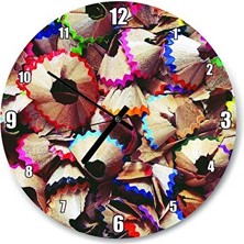Lusenne Duvar Saati: Boyalı Kalem Artıkları Temalı 30X30 cm
