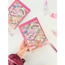 Kağıt Gemi Dükkan Dıy 20 Farklı 3D Izometrik Sahne Tasarımı 18YAPRAK 798ADET Sticker Seti/etiket/çıkartma -Pembe Kapak