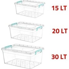 Lusenne Sepet: Kilitli Plastik Saklama Kutusu Seti - 3'lü ve Farklı Hacimler