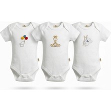 Kiddy Boo 3'lü Set Nakış İşlemeli Çıtçıtlı Body %100 Pamuk