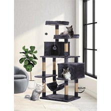 Lusenne Kedi Tırmalaması: Hamaklı Çift Yuvalı Büyük Kedi Oyun Evi