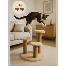 Lusenne Kedi Tırmalaması: Peluş Dokulu 3'lü Zıp Zıp Oyun ve Tırmalama Seti