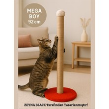 Lusenne Kedi Tırmalaması: Yuvarlak Tabanlı Yetişkin Kedi Tırmalama Tahtası - 92 cm Welsoft Kumaşlı
