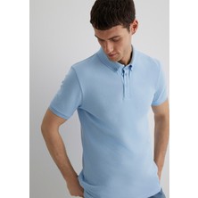 Mavi Açık Polo Tişört Fitted / Vücuda Oturan Kesim 063247-33949