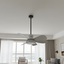 Uzlight 30W E27 Pervaneli LED Ampul, 3 Renk Sıcaklığı (3000K/4500K/6000K), 5 Kademeli Karartma, Katlanabilir Pervane Tasarımlı Tavan Aydınlatması,