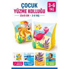 Lusenne Kolluk & Simit: Çocuklar Için Deniz Canlıları Desenli Yüzme Kolluğu 3-6 Yaş