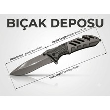 Bıçak Deposu Banuçiçek Taktik Çakı Kamp Avcı Bıçağı Kemer Klipsli Emniyet Kemer Kesicili 20 cm