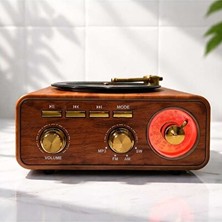 Lusenne Nostaljik Radyo: Ahşap Görünümlü Retro Radyo ve Bluetooth Hoparlör ile Nostalji