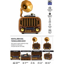 Lusenne Nostaljik Radyo: Retro Gramofon Tasarımlı Bluetooth Müzik Çalar ve Radyo Özelliği