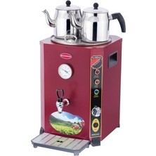Silverinox Elit Jumbo 13 Litre 2 Demlikli Çay Kazanı Makinesi