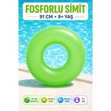 Lusenne Kolluk & Simit: Fosforlu Şişme Simit - Büyük Boy Yüzme Simidi, 9+ Yaş Için Güvenli