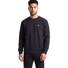 Calvin Klein Erkek Normal Kalıp Pamuklu Ck Logo Imzalı Uzun Kollu Siyah Sweatshirt LV04RG257G-UB1