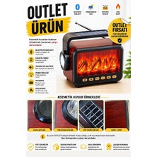 Lusenne Nostaljik Radyo: Büyük Boy Ahşap Görünümlü Vintage Radyo ve Bluetooth Hoparlör, Işıklı