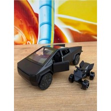 Scntoys Tesla Cybertruck Diecast Pickup Tesla Model Motorlu Diecast Araba Siyah Mini