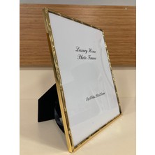 Plus Home Resim Çerçevesi Bambu Model Metal Pirinç Kenarlı Renk Altın Büyükboy Ebat 20X25 cm