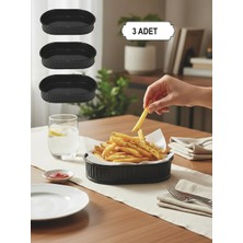 Evstyle 3 Adet Metal Patates Sunumluk & Ekmeklik