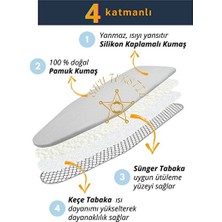 Lusenne Ütü Masası ve Aksesuarı: Yumuşak Keçeli Süngerli Ütü Masası Kılıfı 140X55 cm