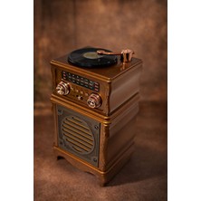 Lusenne Nostaljik Radyo: Plak Görünümlü Bluetooth Radyo ve Müzik Çalar, Retro Tasarımıyla Şık Dekora
