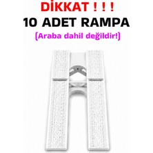 Tech Trade 1:64 Ölçek Araba Rampası - Beyaz - Lastik Izli - 10 Adet