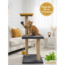 Lusenne Kedi Tırmalaması: 3 Katlı Peluş Dokulu Mega Boy Kedi Tırmalama Tahtası: 86 cm Uzunlukta